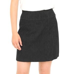 Banana Republic Gray Mini Straight Skirt Stretch Zip Back Vent Career Work 8